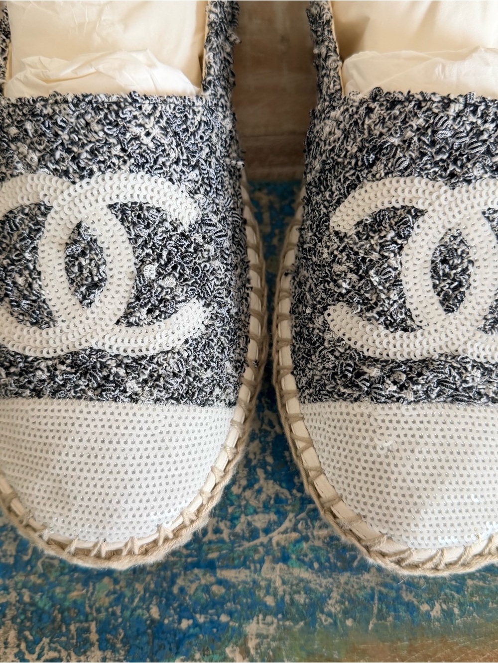 CHANEL Espadrilles Tweed & Sequin - Picture 9 of 12